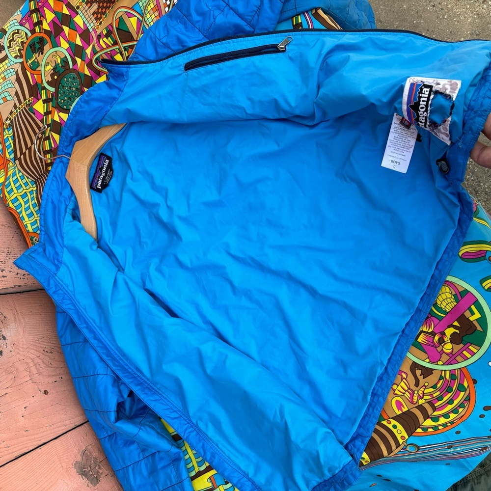 Patagonia Kids Full Zip Blue Quilted Nano Puff Jacket Size Large 12 - Picture 7 of 14